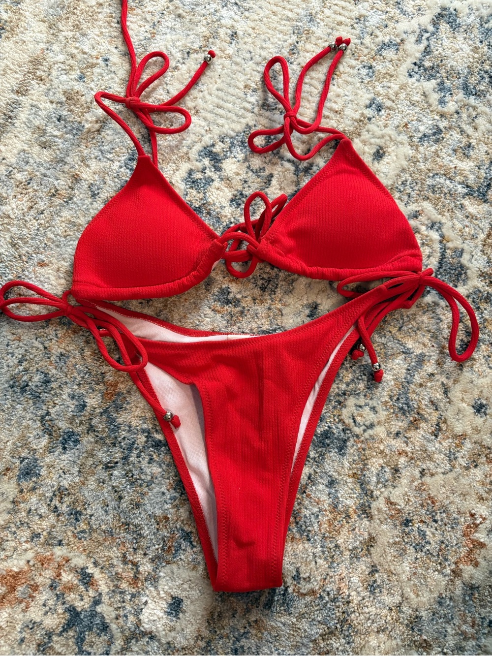 Red String Bikini Set